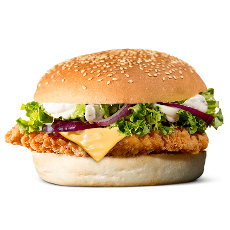 Crunchy filetburger met kaas